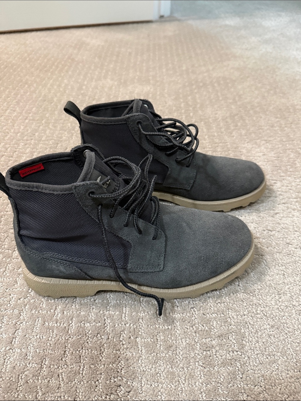 Men's Suede Chukka Boots in Dark Gray, Waterproof